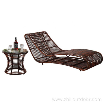 Modern Outdoor Furniture Aluminium Wicker Lounger Chair